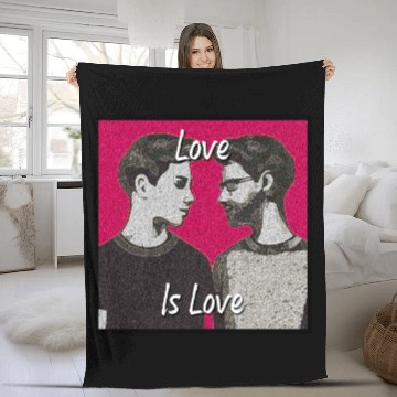 Discover Love Is Love - Colorful LGBTQ Graphic Fleece Blankets