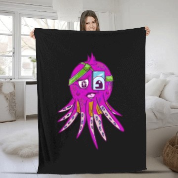 Discover Octopus Wearing an eye patch Fleece Blankets