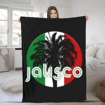 Discover Jalisco Mexico Flag Native Palm Tree Mexican Fleece Blankets