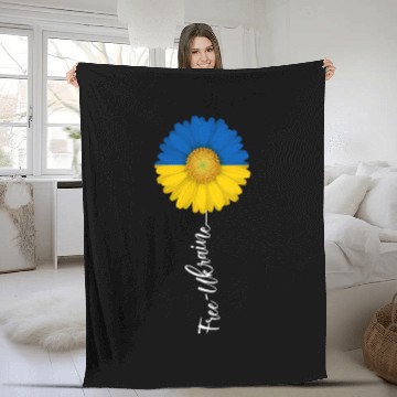 Discover Free Ukraine Sun Flower Support Ukraine I Stand Wi Fleece Blankets