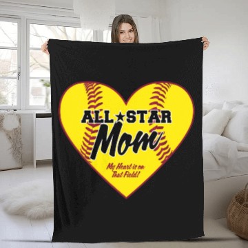 Discover All-Star Softball Mom Fleece Blankets