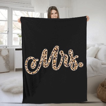 Discover Bride Groom Mrs Leopard Print Wedding Fleece Blankets
