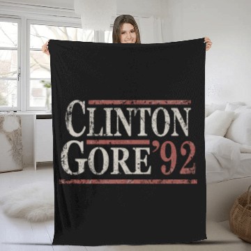 Discover Distressed Bill Clinton Al Gore 1992 Fleece Blankets
