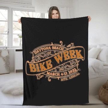Discover Daytona Beach Bike Week 2022 Front And Back Fleece Blankets
