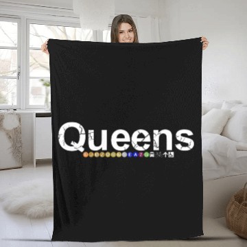 Discover Queens Ny Subway New York Nyc Fleece Blankets