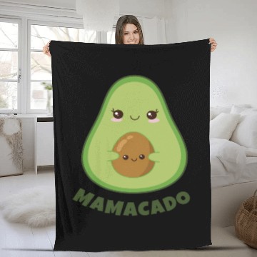 Discover Mamacado Announcement Pregnant Avocado Pregnancy Fleece Blankets