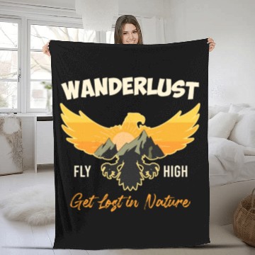 Discover Wanderlust Mountaineer Hiking Mountain love Fleece Blankets
