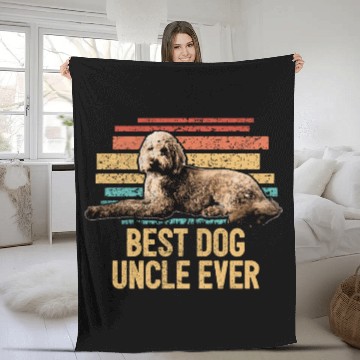 Discover Best Dog Uncle Ever Goldendoodle Dog Dad Retro Fleece Blankets