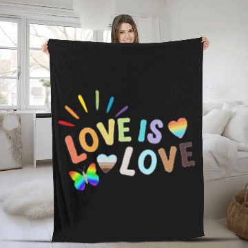 Discover Love is Love - LGBTQ Gay Pride Rainbow Fleece Blankets