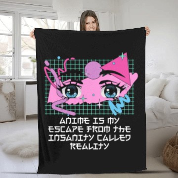 Discover Anime Is My Escape from Reality Manga Emo Japanese Fleece Blankets