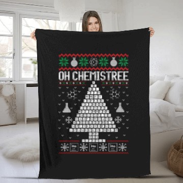 Discover Oh Chemist Tree Merry Chemistree Chemistry Ugly Fleece Blankets