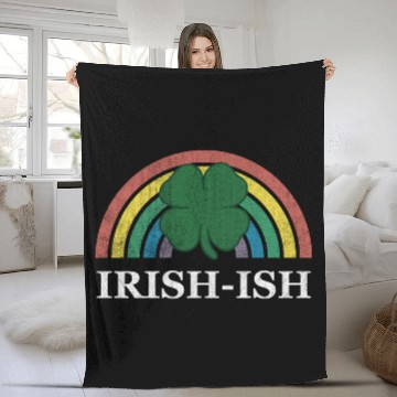 Discover Irish-Ish Shamrock St Patrick'S Day Rainbow Saint Fleece Blankets