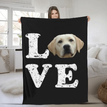 Discover I Love My Yellow Lab Labrador Retriever Dog Fleece Blankets
