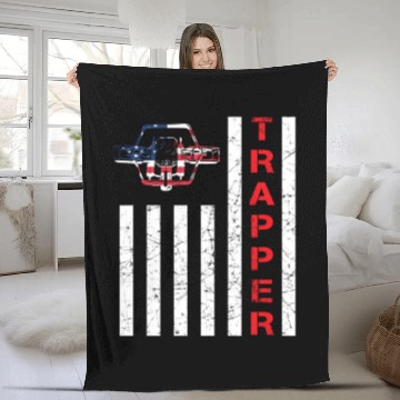 Discover American Flag Trapping For Trappers And Hunters Fleece Blankets