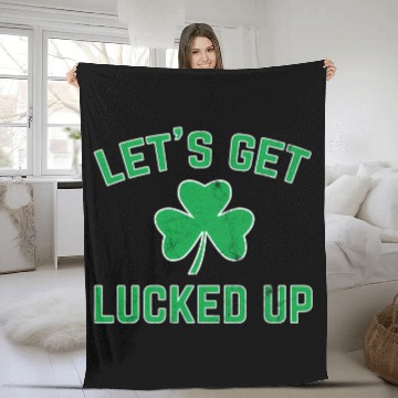 Discover St Patricks Day Drinking Lucked Up Fleece Blankets