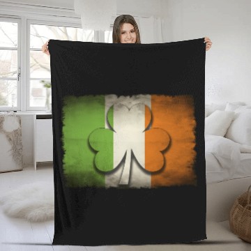 Discover Irish Flag Shamrock For St Patricks Day Fleece Blankets