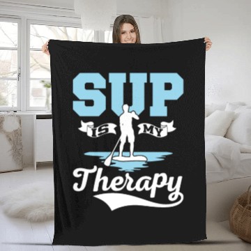 Discover SUP Is My Therapy Stand Up Paddle Board Fleece Blankets
