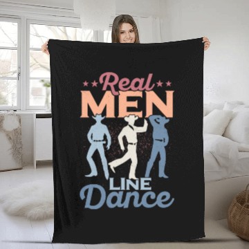Discover Real Men Line Dance Western Country Music Fleece Blankets