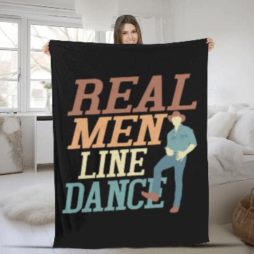 Discover Real Men Line Dance Country Music Western Fleece Blankets