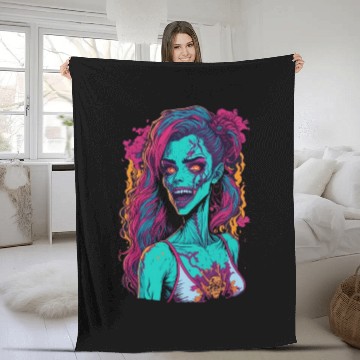 Discover Zombie Girl Fleece Blankets