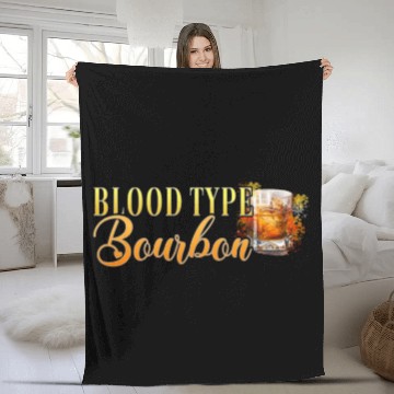 Discover Blood Type Bourbon Cocktail Bartender Fleece Blankets