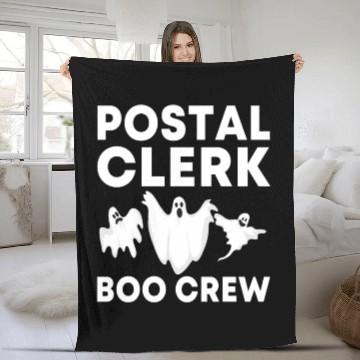 Discover Funny Postal Clerk Boo Crew Spooky Halloween Fleece Blankets