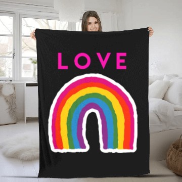 Discover Love Simple Rainbow LGBTQ Design Fleece Blankets