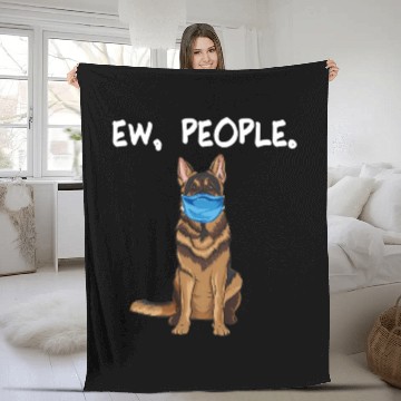 Discover German Shepherd Ew People Dog Wearing Face Fleece Blankets