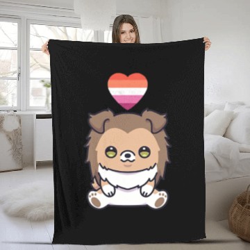Discover Lesbian Sheltie Dog Lgbtq Shetland Sheepdog Fleece Blankets