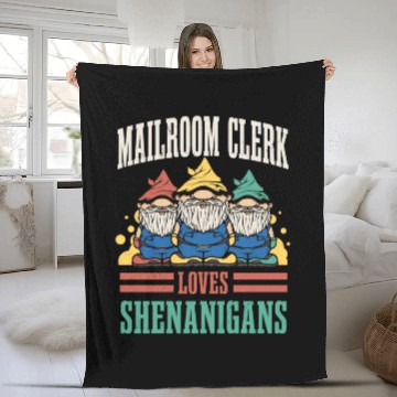 Discover Mailroom Clerk Loves Shenanigans St. Patrick's Day Fleece Blankets