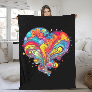Discover Psychedelic Love Fleece Blankets