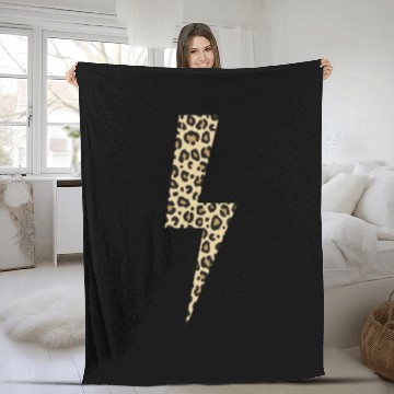 Discover Leopard lightning Predator Africa Fleece Blankets
