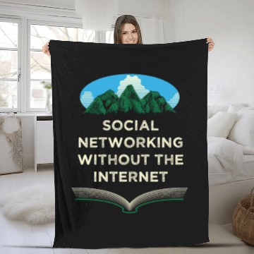 Discover Networking Without Internet Camping Friends Camper Fleece Blankets