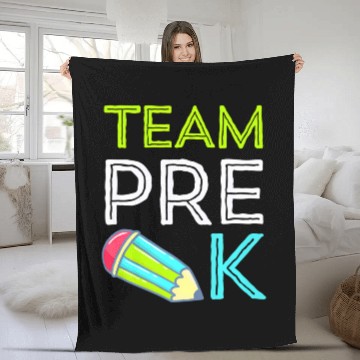 Discover Team Pre-K Teacher First Day Preschool Back to Sch Fleece Blankets