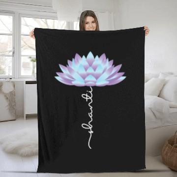 Discover Yoga Lover Spiritual Shanti Lotus Fleece Blankets