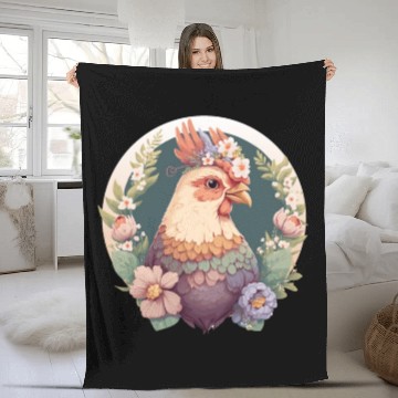 Discover Cottagecore Cute Pet Chicken Farm Animal Fleece Blankets