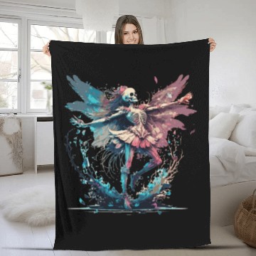 Discover Watercolor Skeleton Fairy Gothic Fairycore Grunge Fleece Blankets