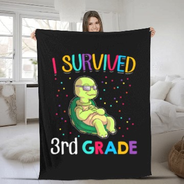 Discover Turtle 4th Grade Boys Back to School Teacher Outfi Fleece Blankets
