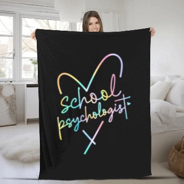 Discover School Psychologist Back To School Mental Health M Fleece Blankets