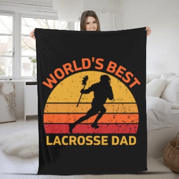 Discover Lacrosse Dad Fleece Blankets