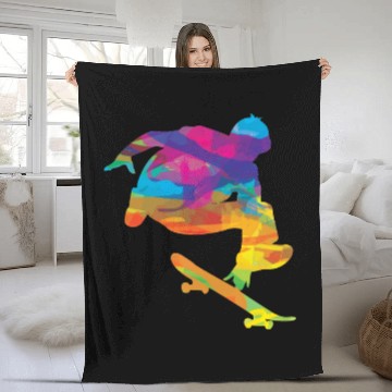Discover Psychedelic Skateboard Fleece Blankets