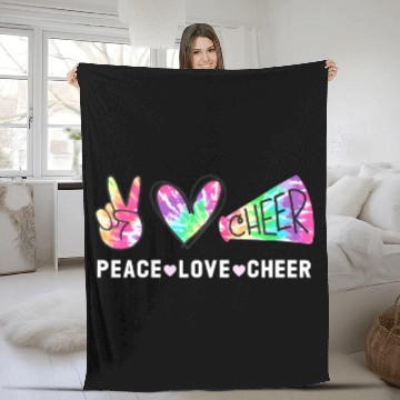 Discover Peace Love Cheer Tie Dye Cheerleading Cute for Che Fleece Blankets