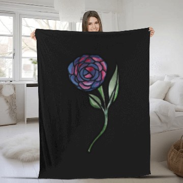 Discover Purple and Pink Rose Fleece Blankets