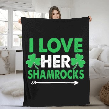 Discover I Love Her Shamrocks - St Patricks Day Matching Co Fleece Blankets