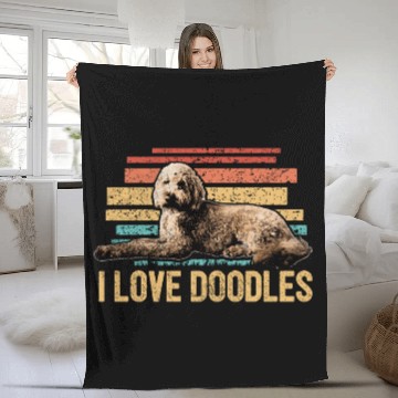 Discover I Love Doodles Goldendoodle Dog Mom Doodle Dad Fleece Blankets