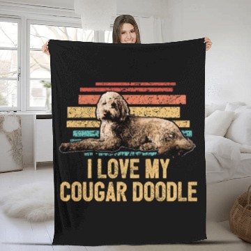 Discover I Love My Doodle Retro Goldendoodle Dog Dad Fleece Blankets