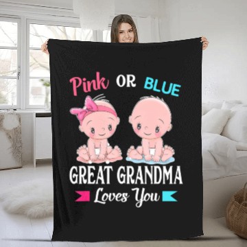 Discover Pink or Blue Great Grandma Loves You Fleece Blankets