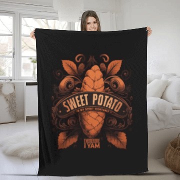 Discover Sweet Potato is My Spirit Vegetable Fleece Blankets