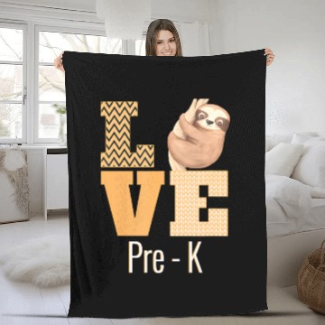 Discover Love Pre-K Sloth Pre-K Teacher Back To School Fleece Blankets