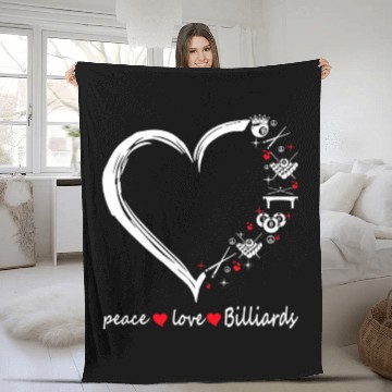Discover Peace love billiards heart Fleece Blankets